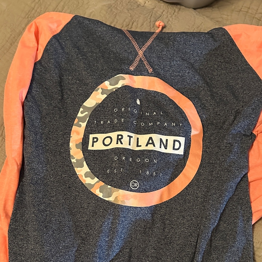 Portland Women's Raglan Sweatshirt - Gray and Orange